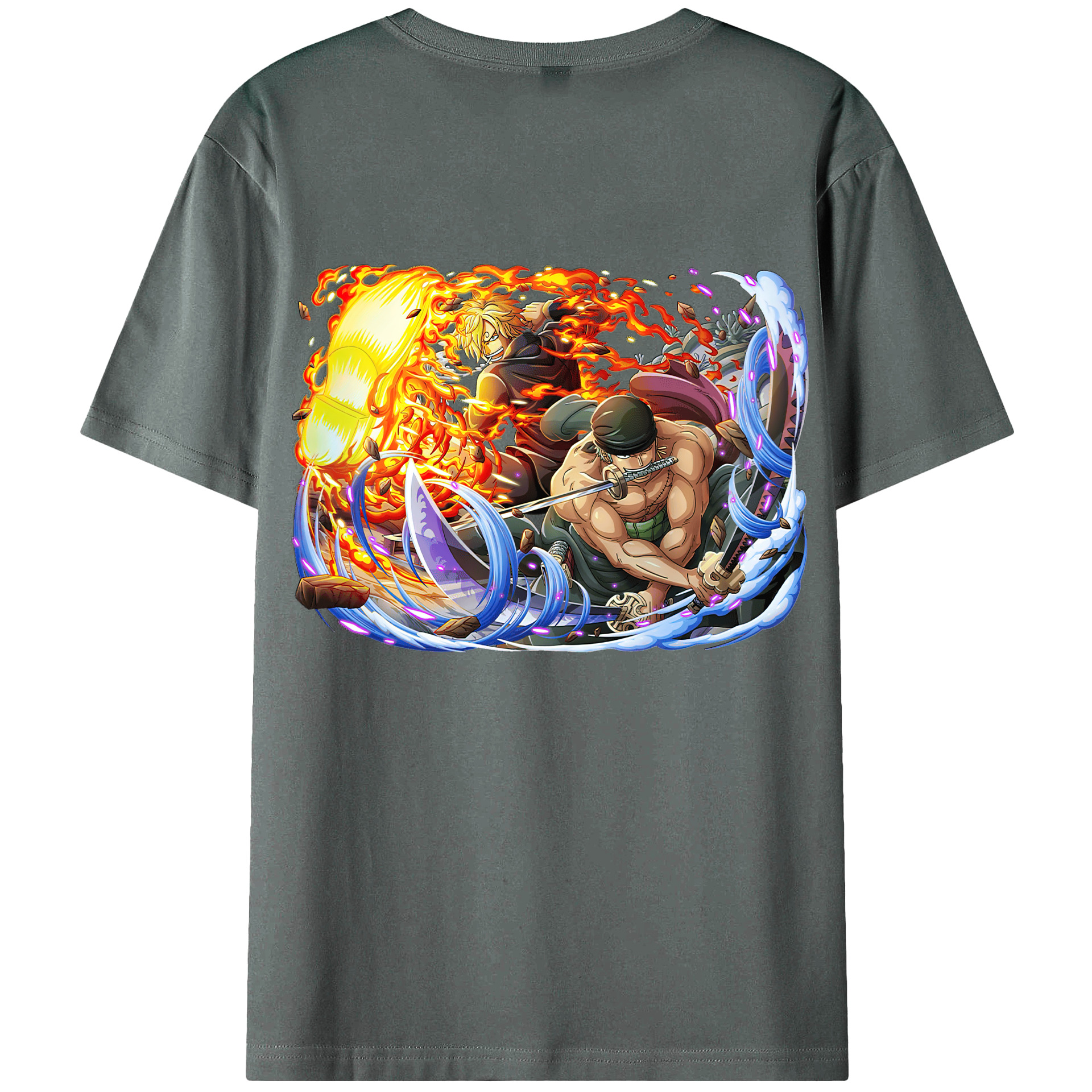 ワンピース ロロノア・ゾロ ONE PIECE Roronoa Zoro 綿100％半袖Tシャツ（背面プリント）